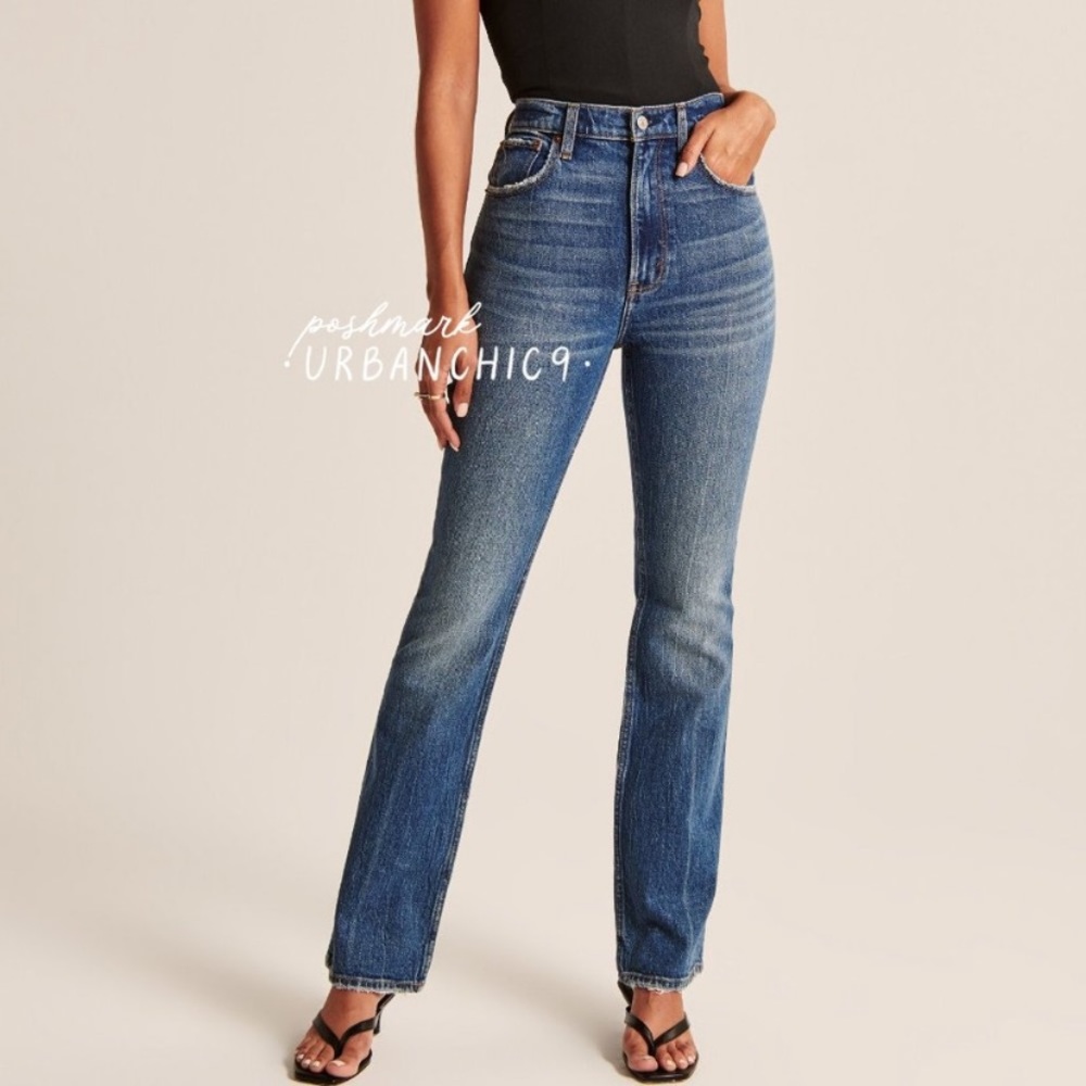 ABERCROMBIE 90s High Rise Straight Jean Dark 25